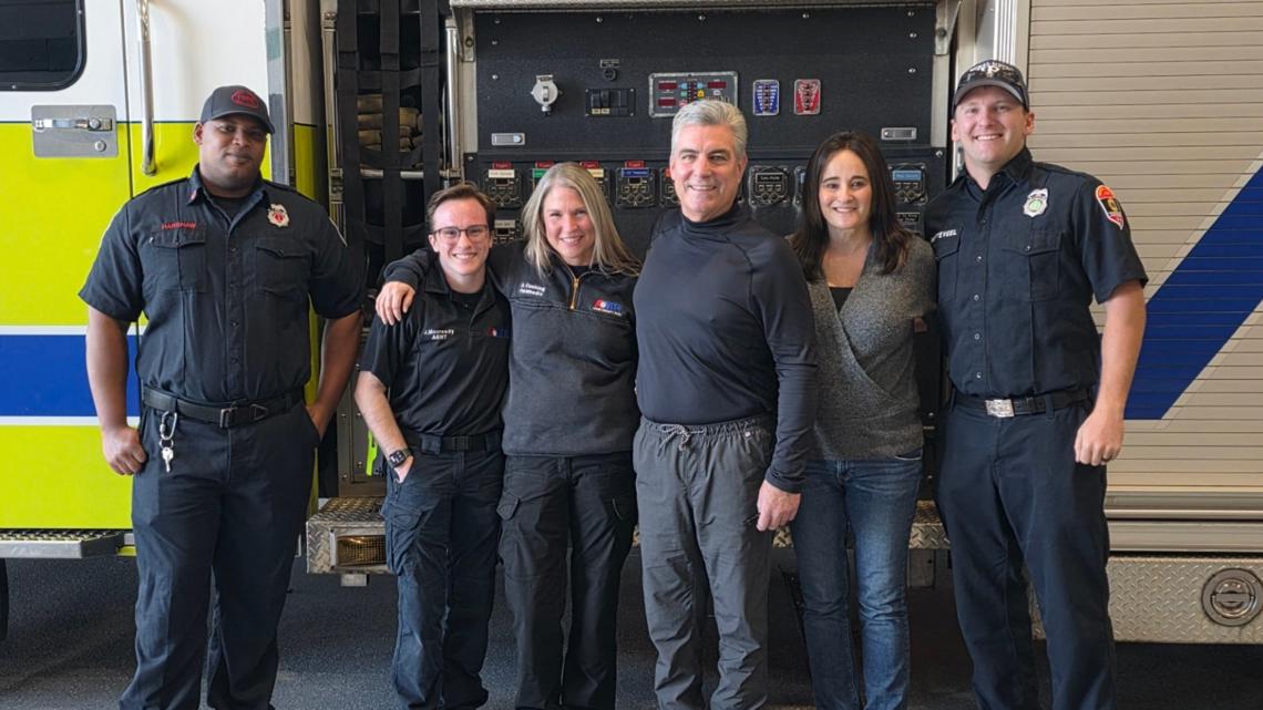Cardiac arrest survivor reunites with firefighters who saved his life
