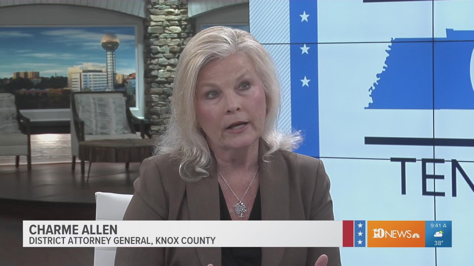 Knox County District Attorney General Charme Allen talks about legal matters.