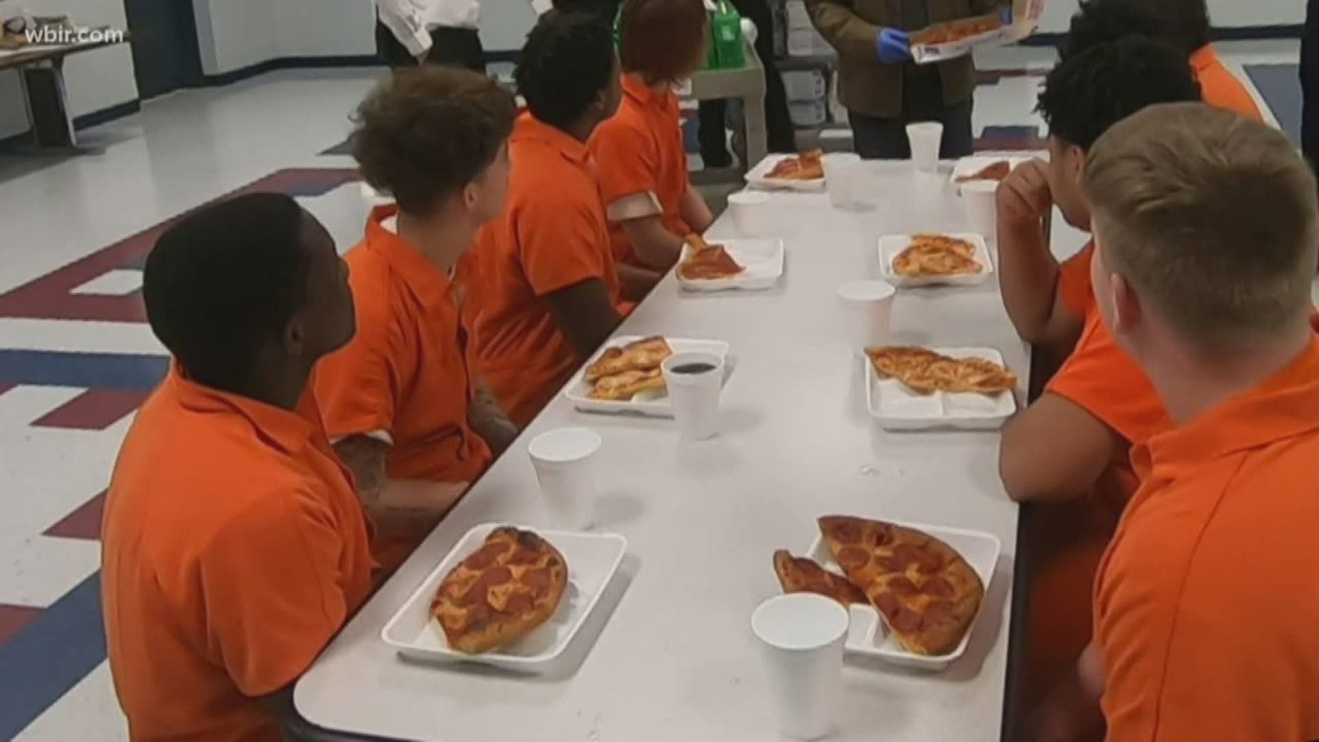 On Sunday, Charlie Susano brought dozens of pizzas to the Richard L. Bean Detention Center ahead of the Super Bowl.