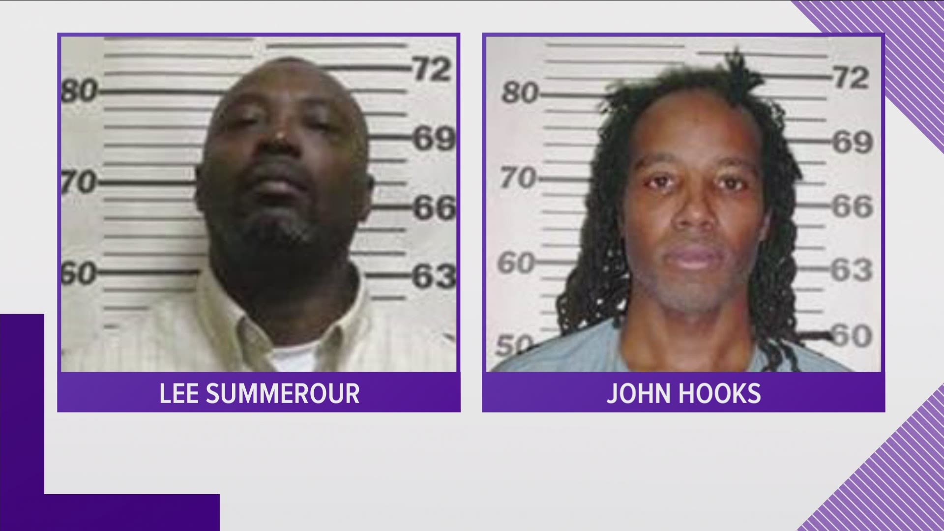 The Tennessee Department of Corrections says Lee Summerour and John Hooks were found tossing drug packages wrapped in black electrical tape into a Morgan Co. prison.