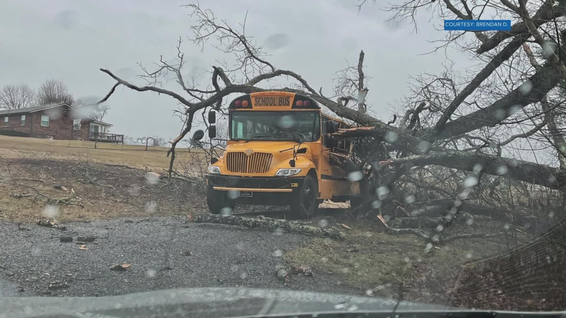 East Tennessee storms bring down trees across area, including one on top of  Sevier Co. school bus