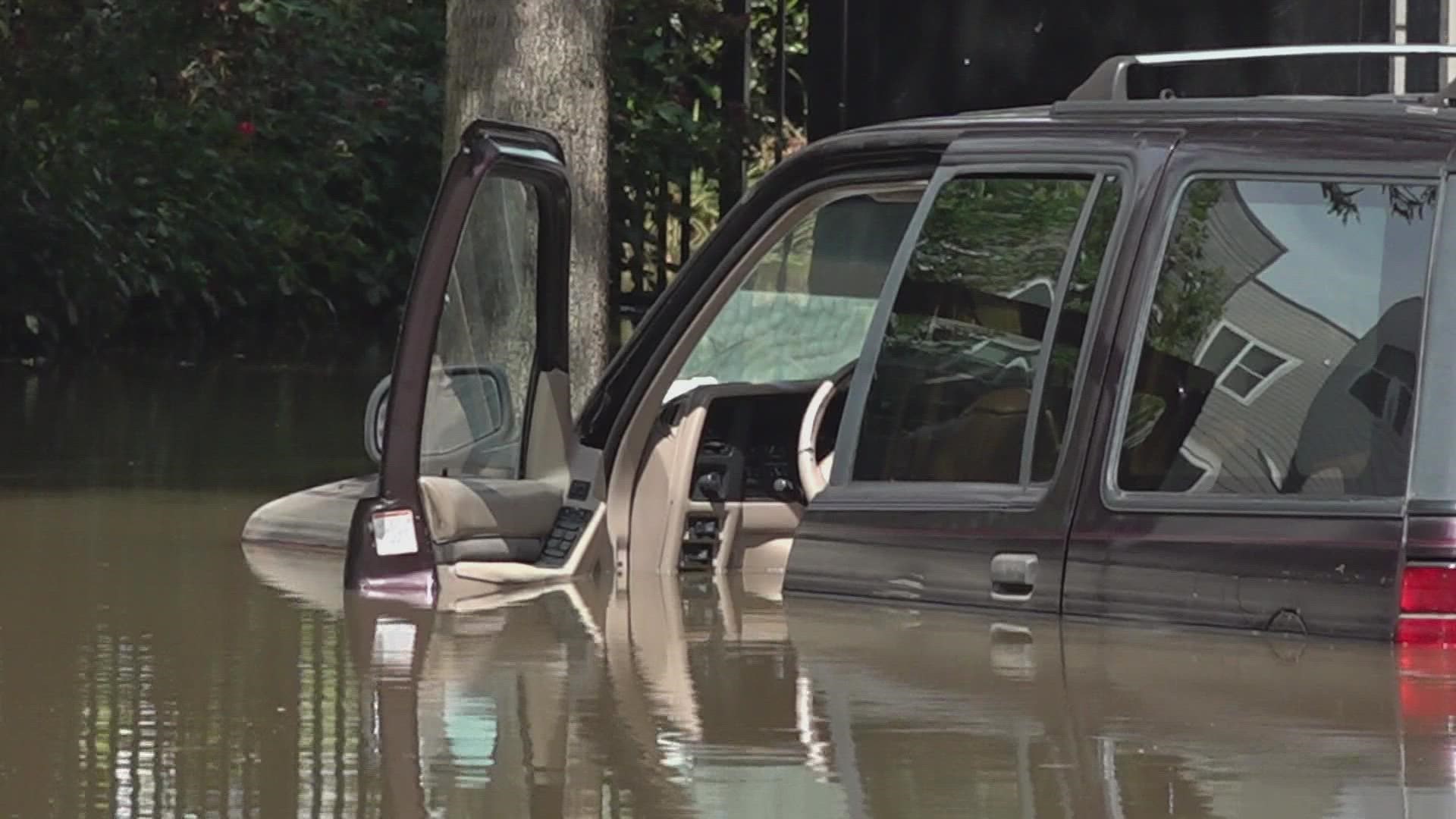 Knoxville fire crews rescued four people from the roads during Thursday's early morning severe thunderstorms