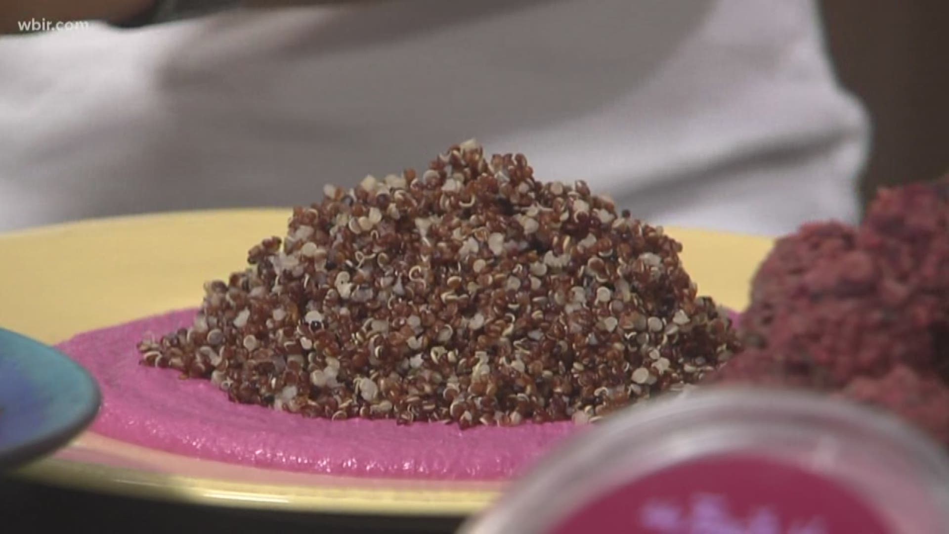 Mahasti from Tomato Head and Space Head shows us how to make a quinoa and beet salad.