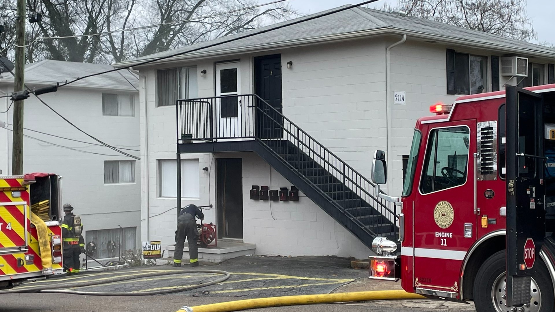 The Knoxville Fire Department said someone called 911 and said a cooking surface was on fire, but KFD is investigating the cause.