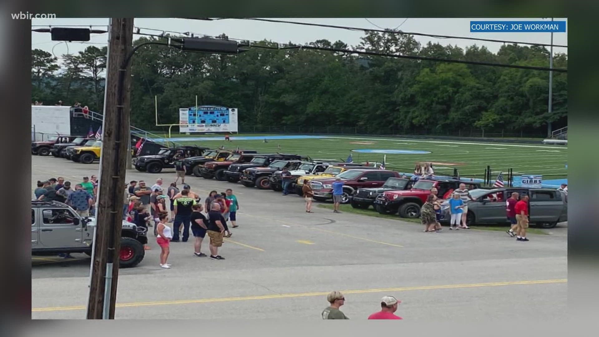 The memorial ride was hosted by Wheelin' 4 Warriors, a group of Jeep enthusiasts who use their hobby to honor military service members