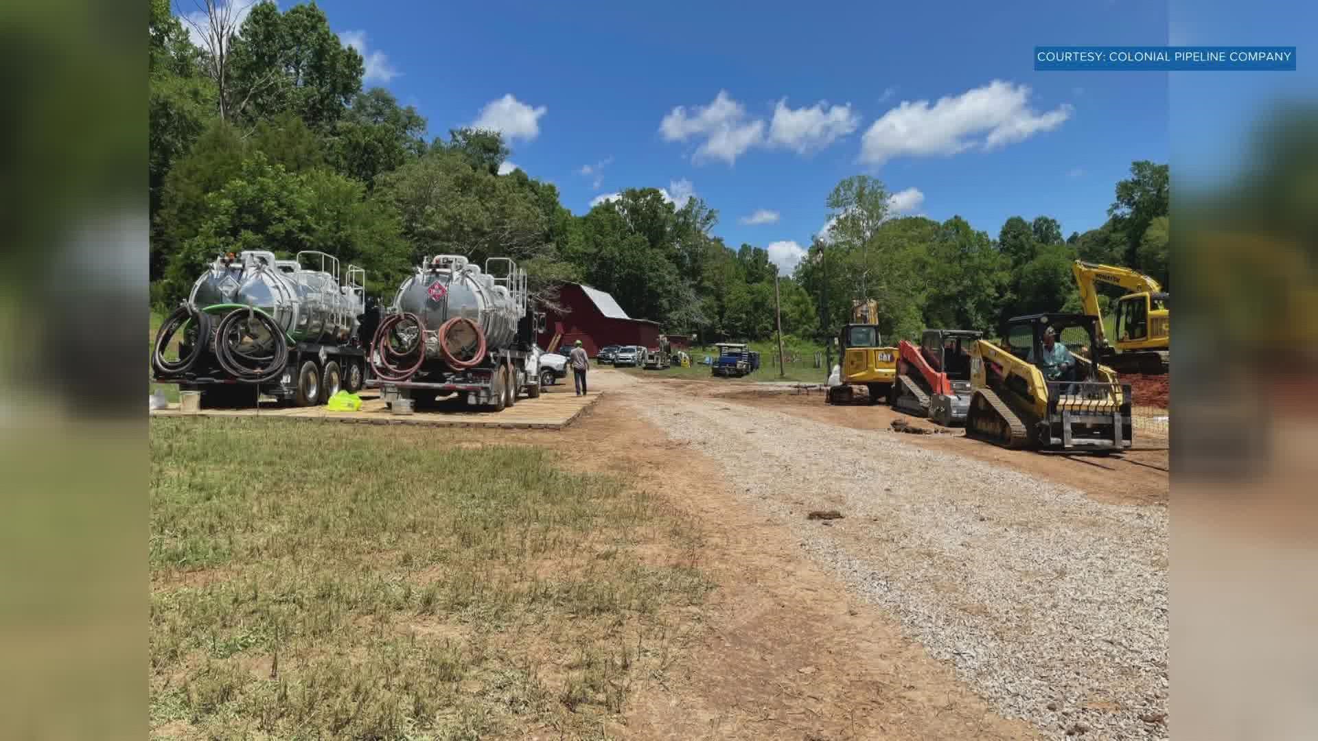 Colonial Pipeline leak spills estimated 24,800 gallons of gasoline in