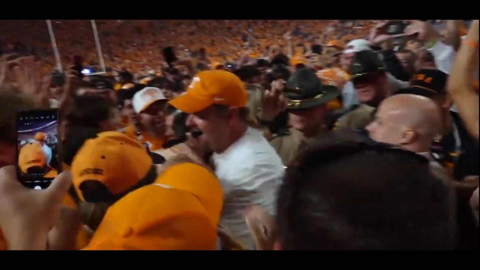 Josh Heupel could be seen smoking a cigar after the win over Alabama, 24-17.