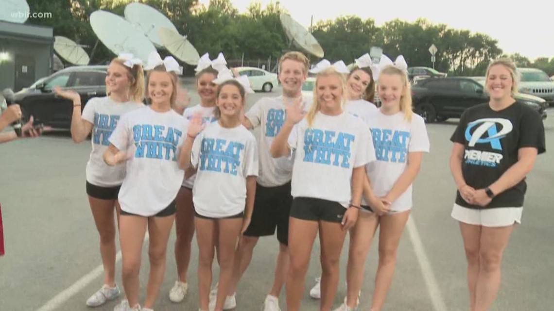Waking up with Great White Sharks Cheer team