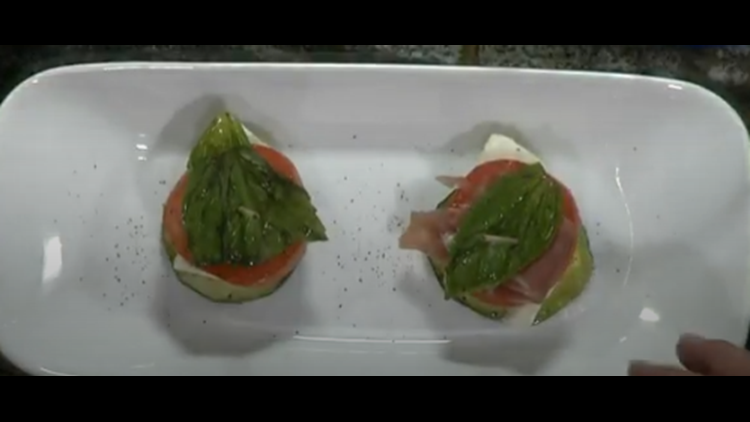 In the kitchen: Mini zucchini and prosciutto caprese stacks