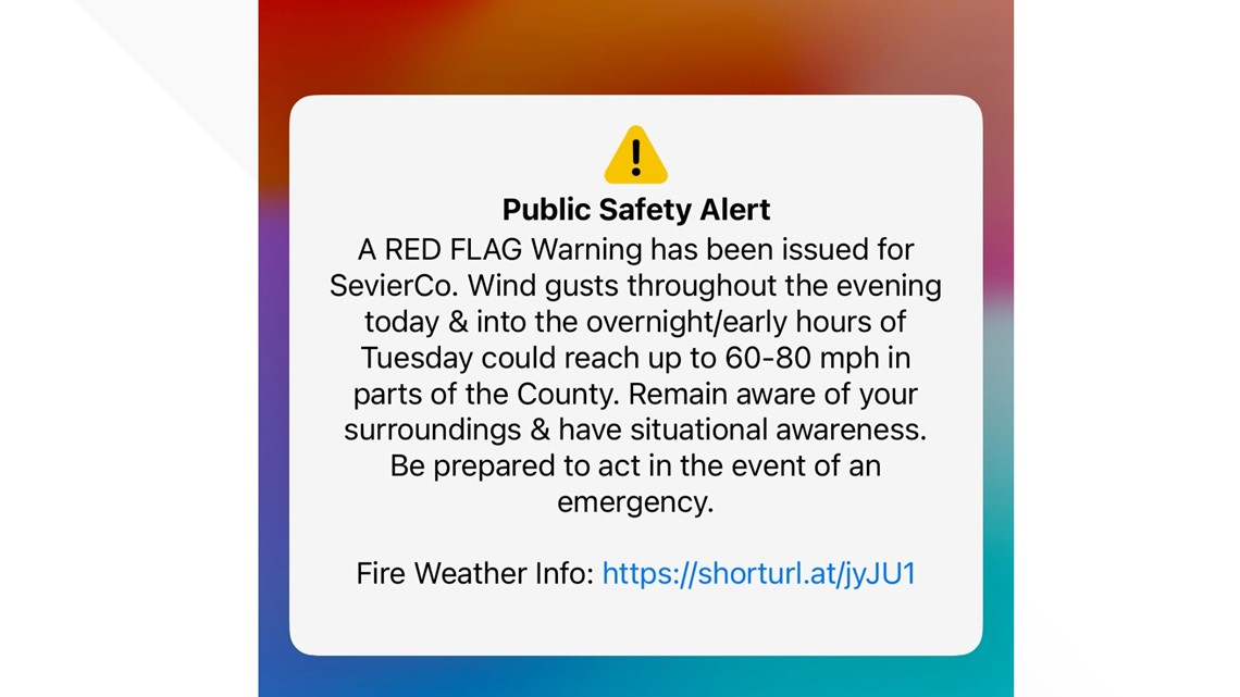 What is a red flag warning and why did you receive a phone alert?