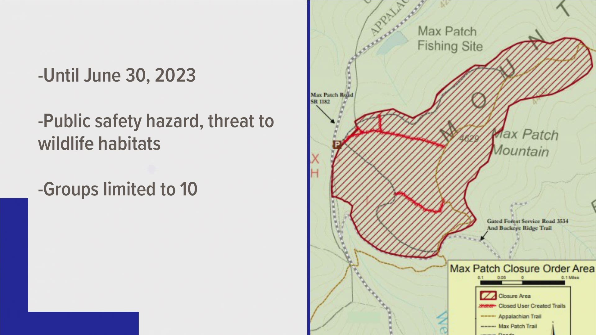 The Pisgah National Forest said people will no longer be allowed to camp at Max Patch for the next two years.