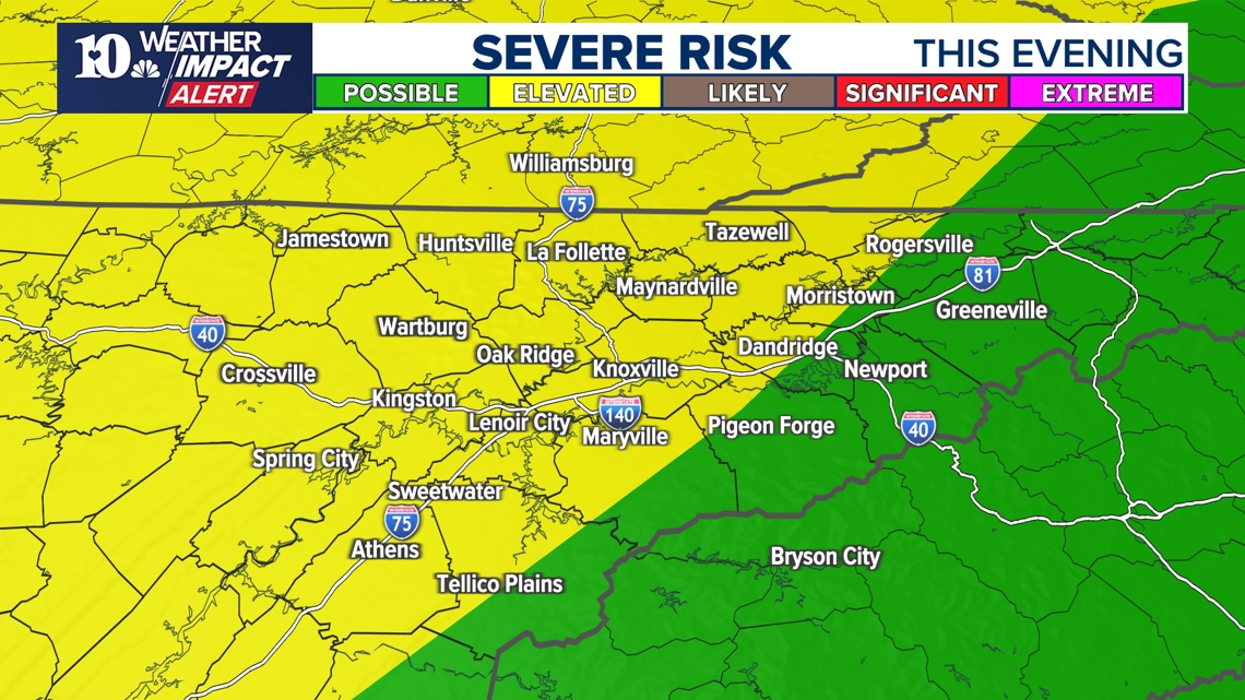 Weather Impact Alert: Strong storms possible this evening, heavy rain ...