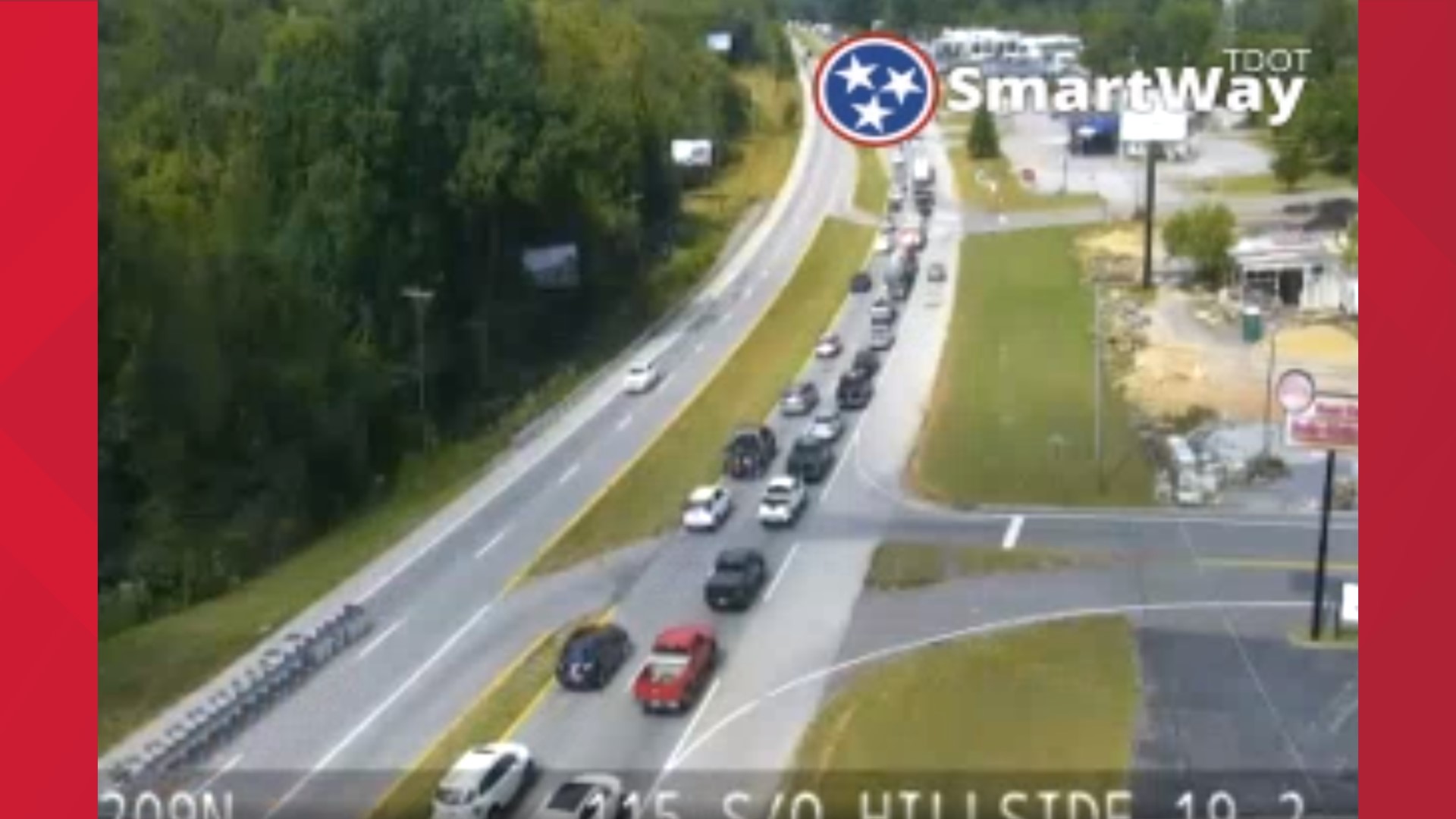 Traffic backed up on Alcoa Highway after crash