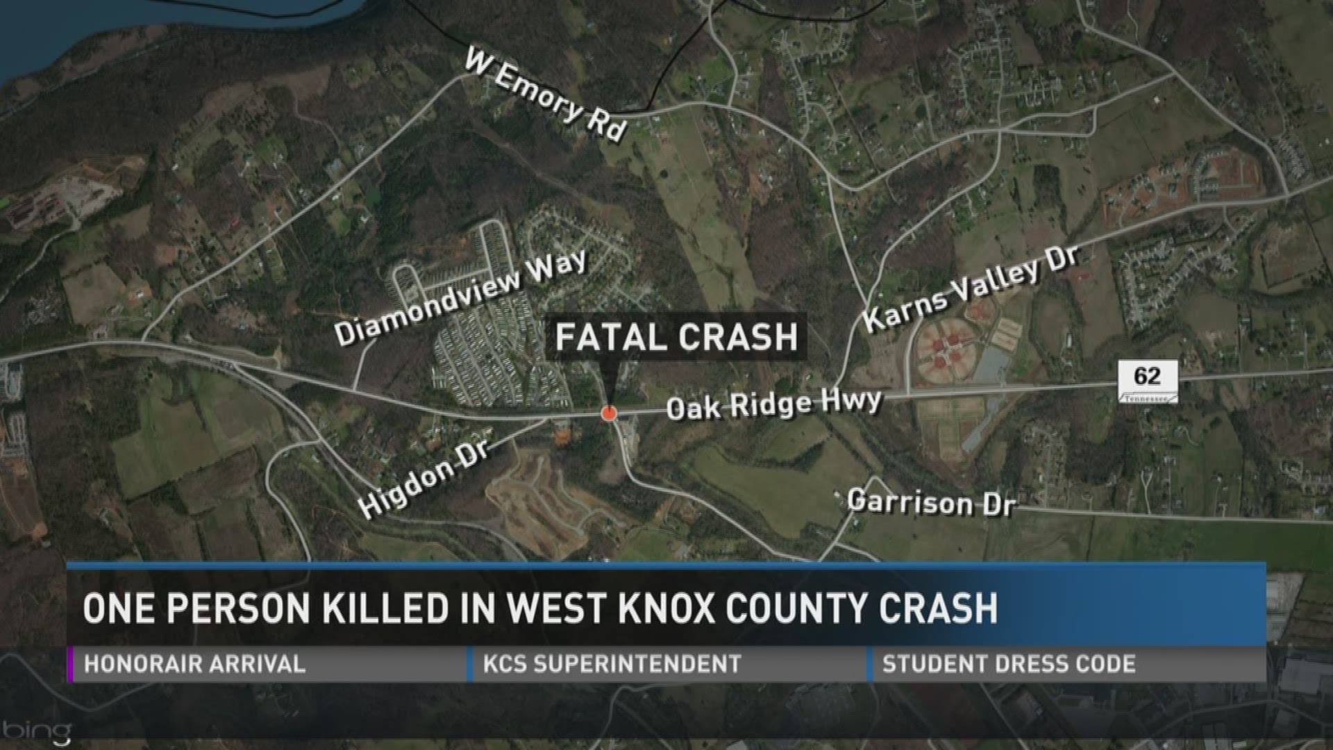April 5, 2017: One person is dead after a crash sent a car into a telephone pole in West Knox County.