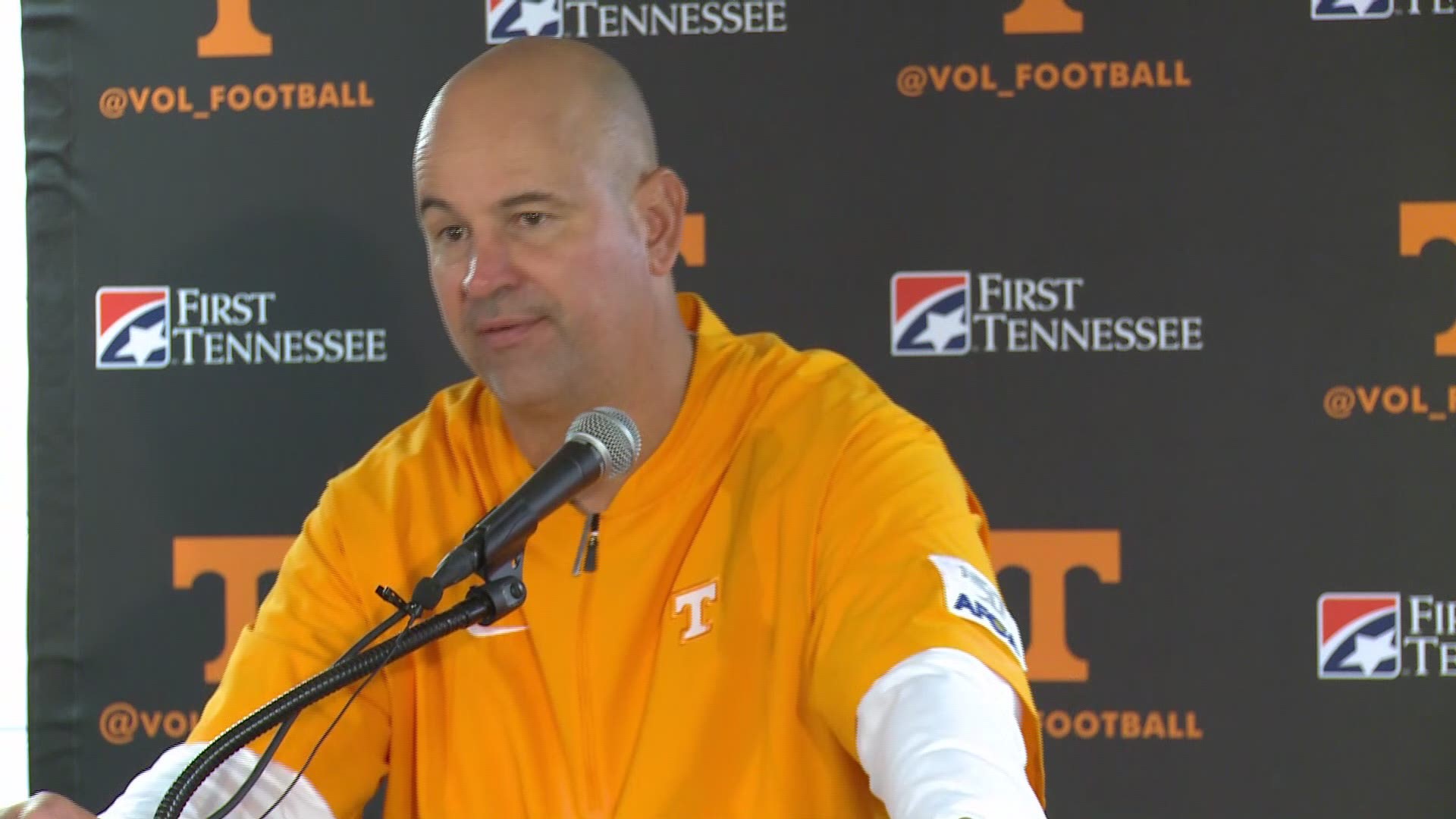 Vols head coach Jeremy Pruitt talks about the officiating during Tennessee's 35-13 loss to Alabama.