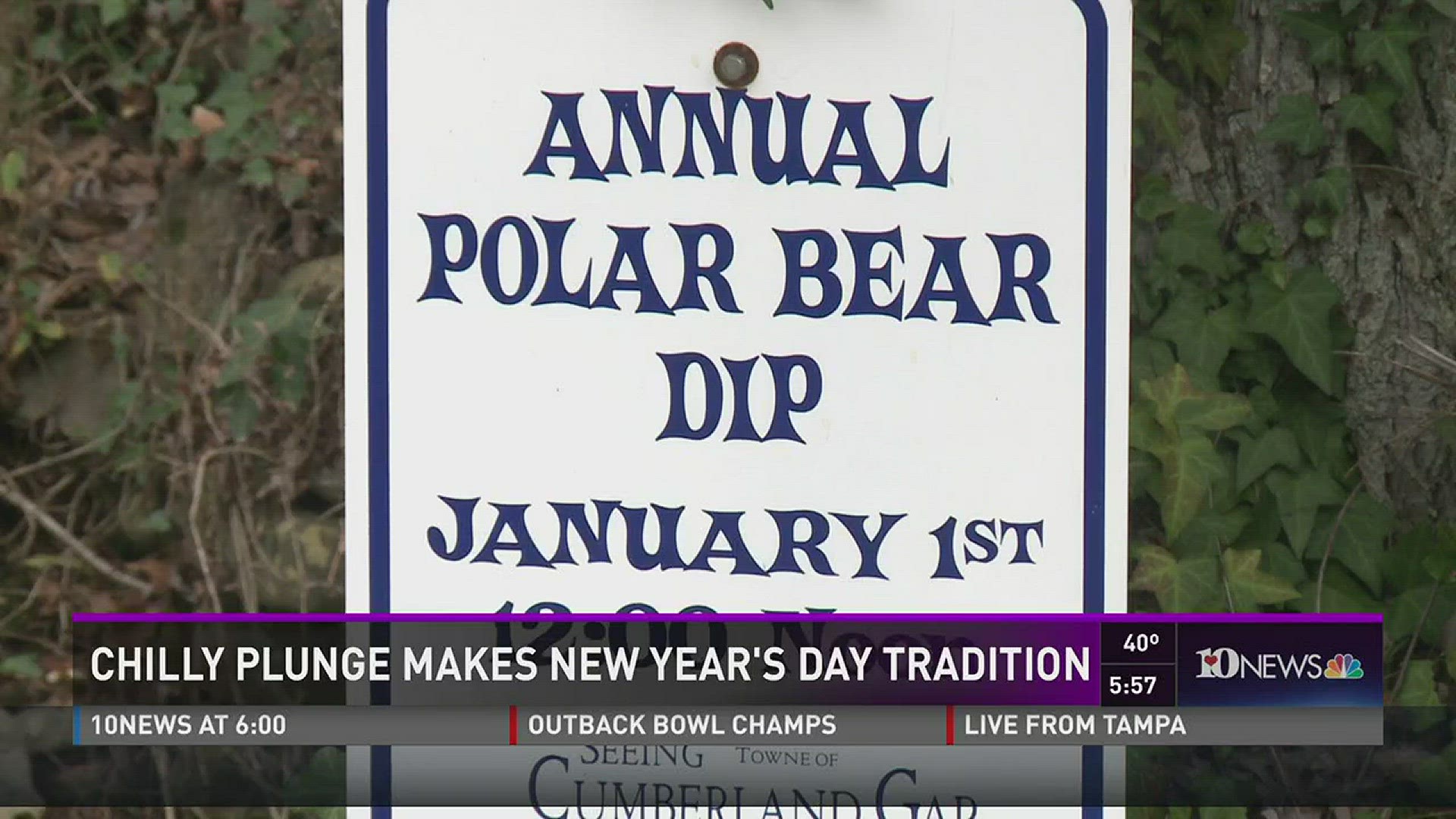 Some brave folks up in Cumberland Gap took the chilly plunge with the Polar Bear Dip. Jan. 1, 2016