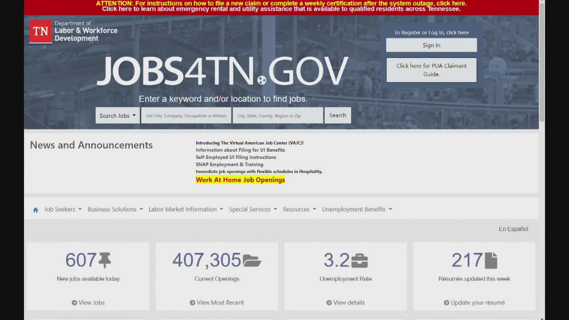 Jobs4TN state unemployment website resuming operation wbir com
