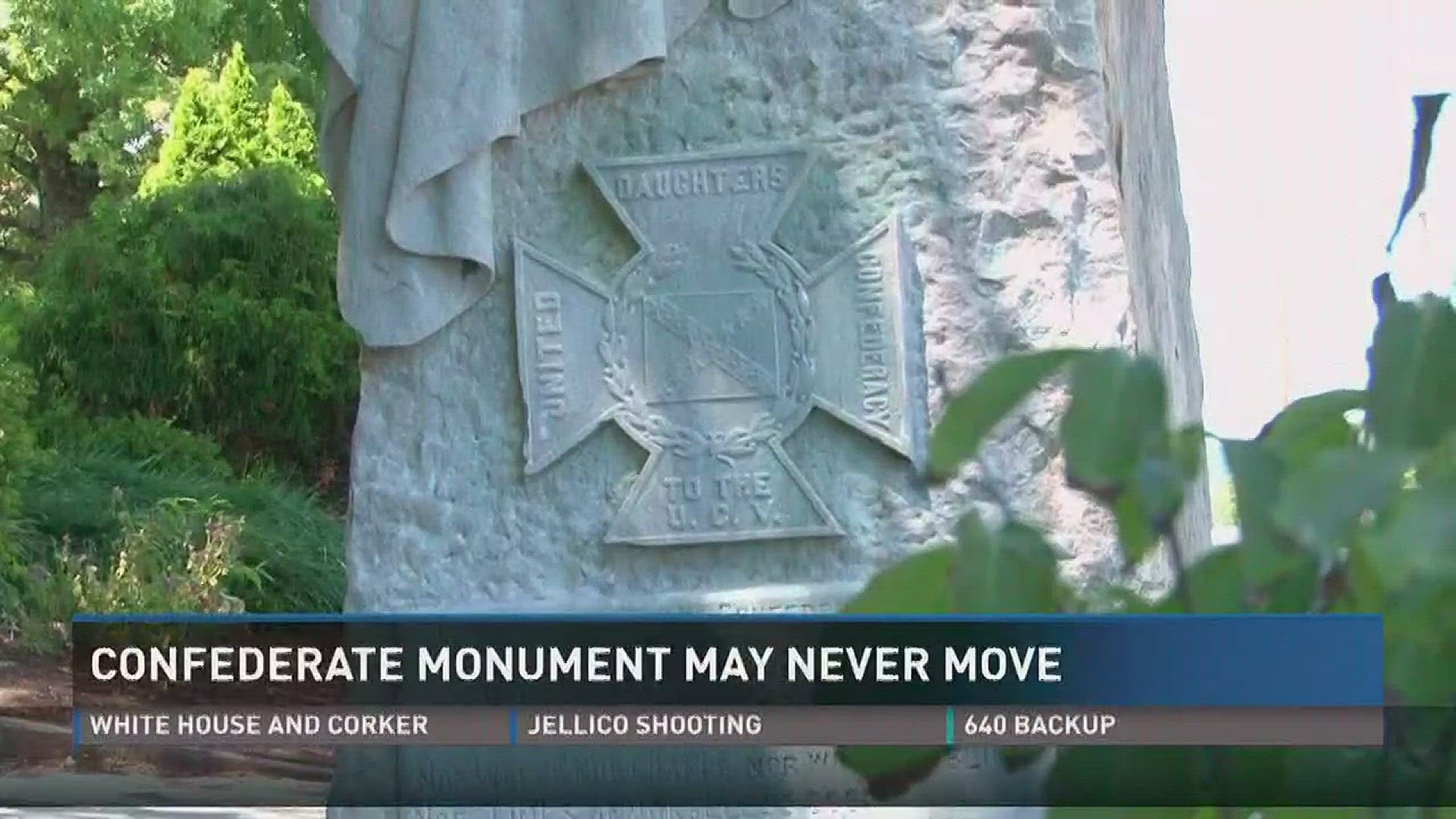 Aug. 24, 2017: A member of the Tennessee Historical Commission explains the process of removing a historical monument.