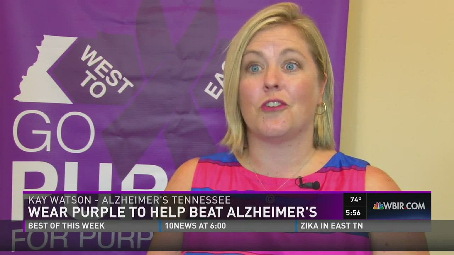 People on Friday were encouraged to wear purple to raise awareness about Alzheimer's and the importance of research to combat it. July 29, 2016