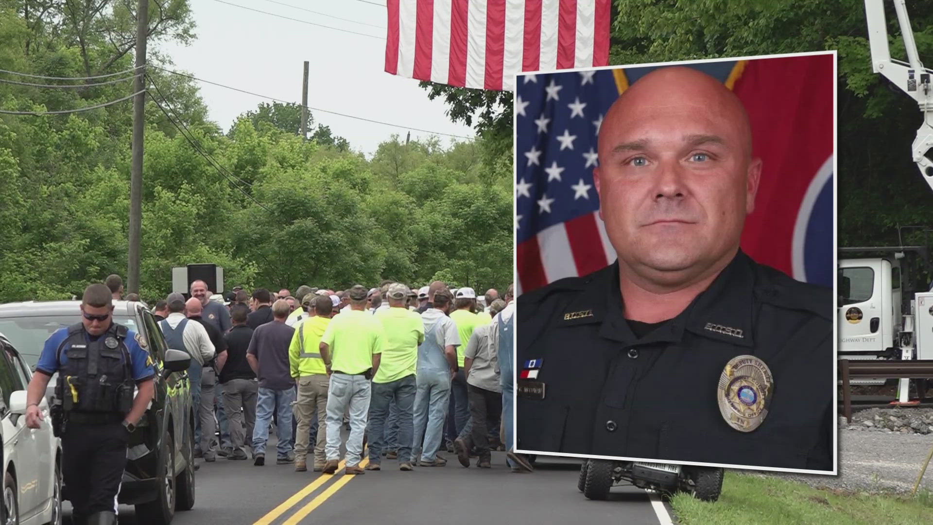 Officials gather to honor deputy Greg McCowan who was shot and killed in the line of duty.