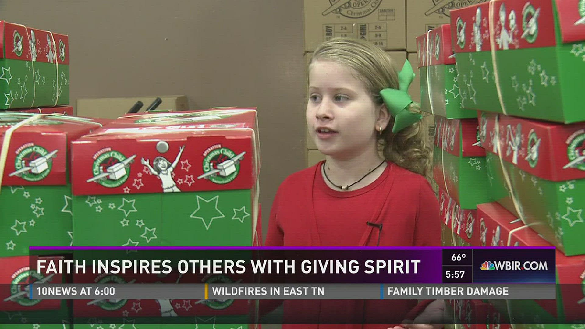 Nov. 16, 2016: An 11-year-old girl is helping Operation Christmas Child fill 20,000 shoeboxes full of school supplies, toys and hygiene items for other kids.