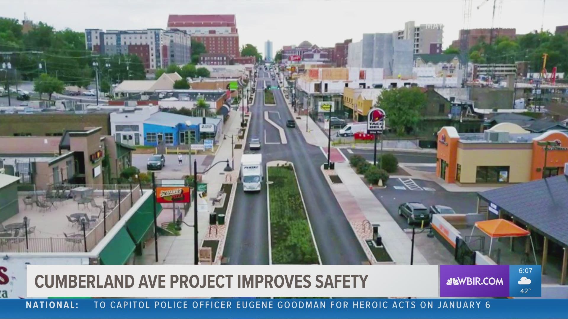This is the finished look of Cumberland Avenue now as part of the Cumberland Avenue Corridor project.
You can see the wider sidewalks and safer crossings.