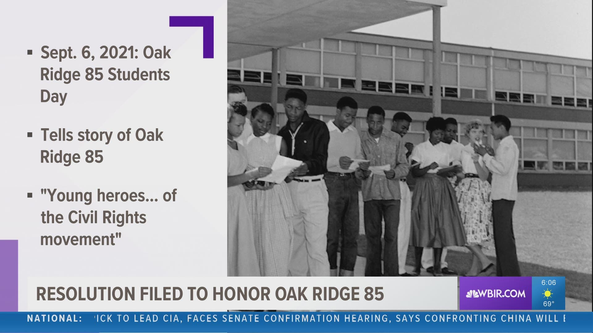The Oak Ridge 85 were the first students to desegregate a public school system in Tennessee.