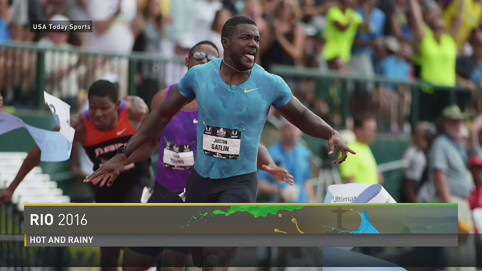 Justin Gatlin will compete in the 100-meter dash, 200-meter dash and 4x100-meter relay.