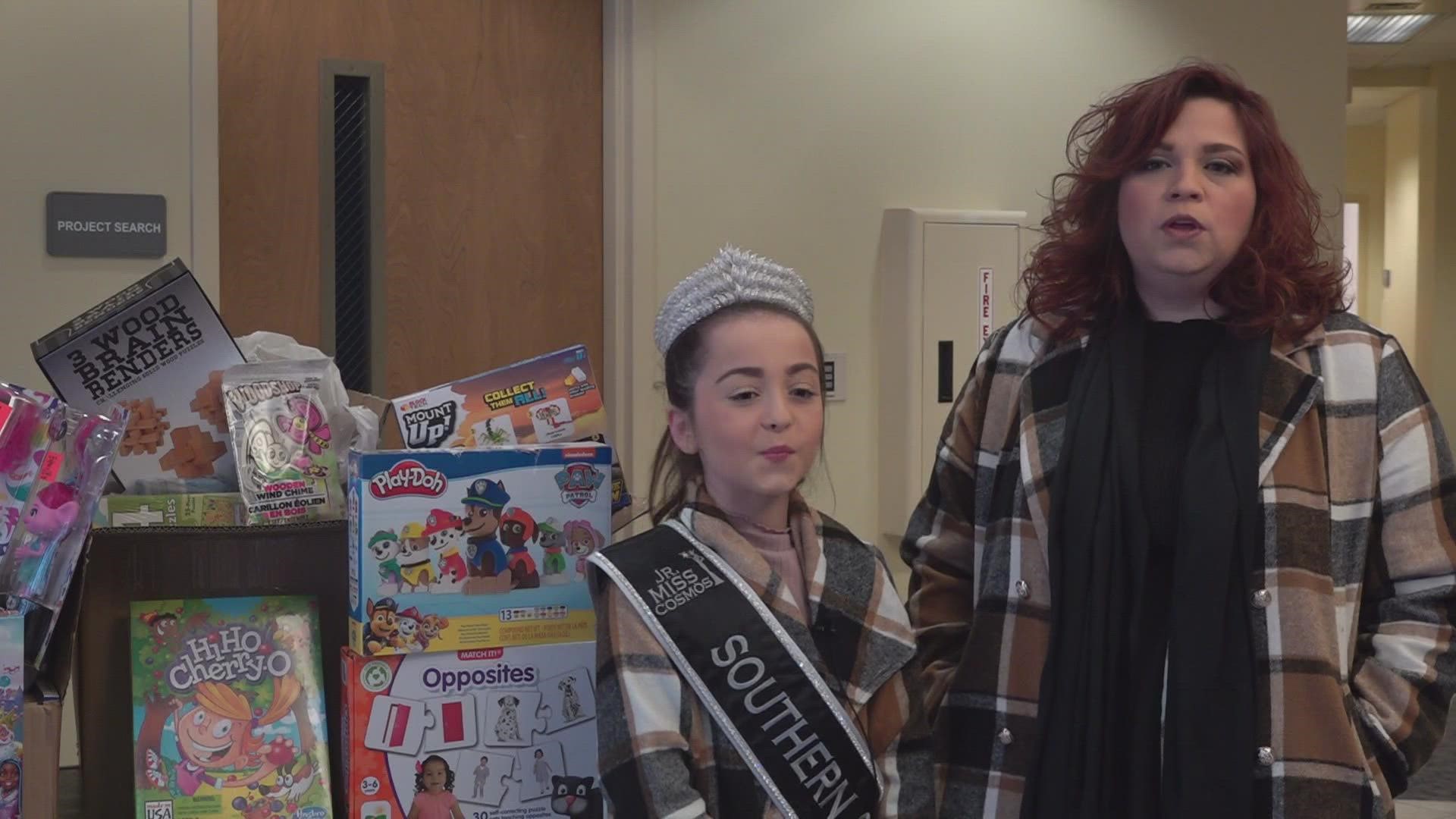 10-year-old Gabby Hayes collected more than 470 toys, books and games for the hospital. The Sevier Co. native is the reigning Cosmos Southern States Junior Miss.