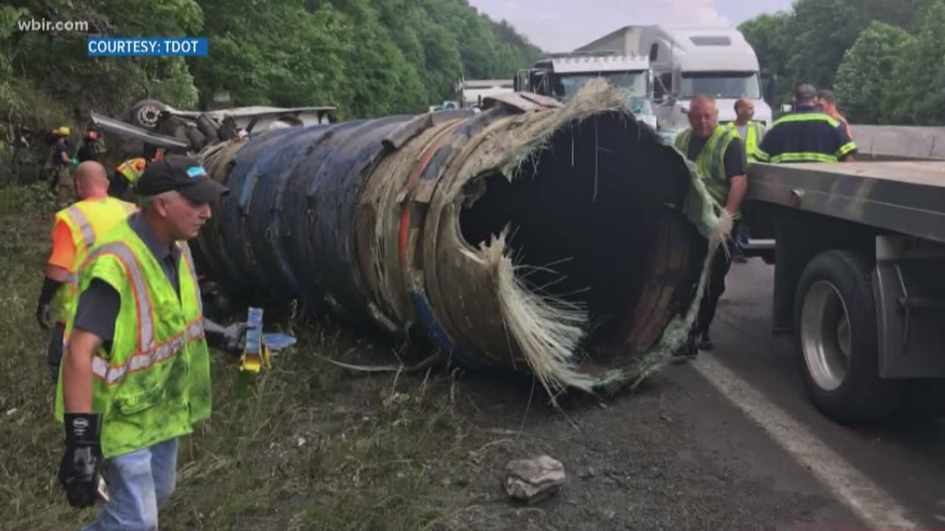 The driver of a tractor trailer that crashed on I-75S in Campbell County on Thursday, spilling 40,000 pounds of copper sulfate and creating traffic issues throughout the day, thinks he fell asleep at the wheel.