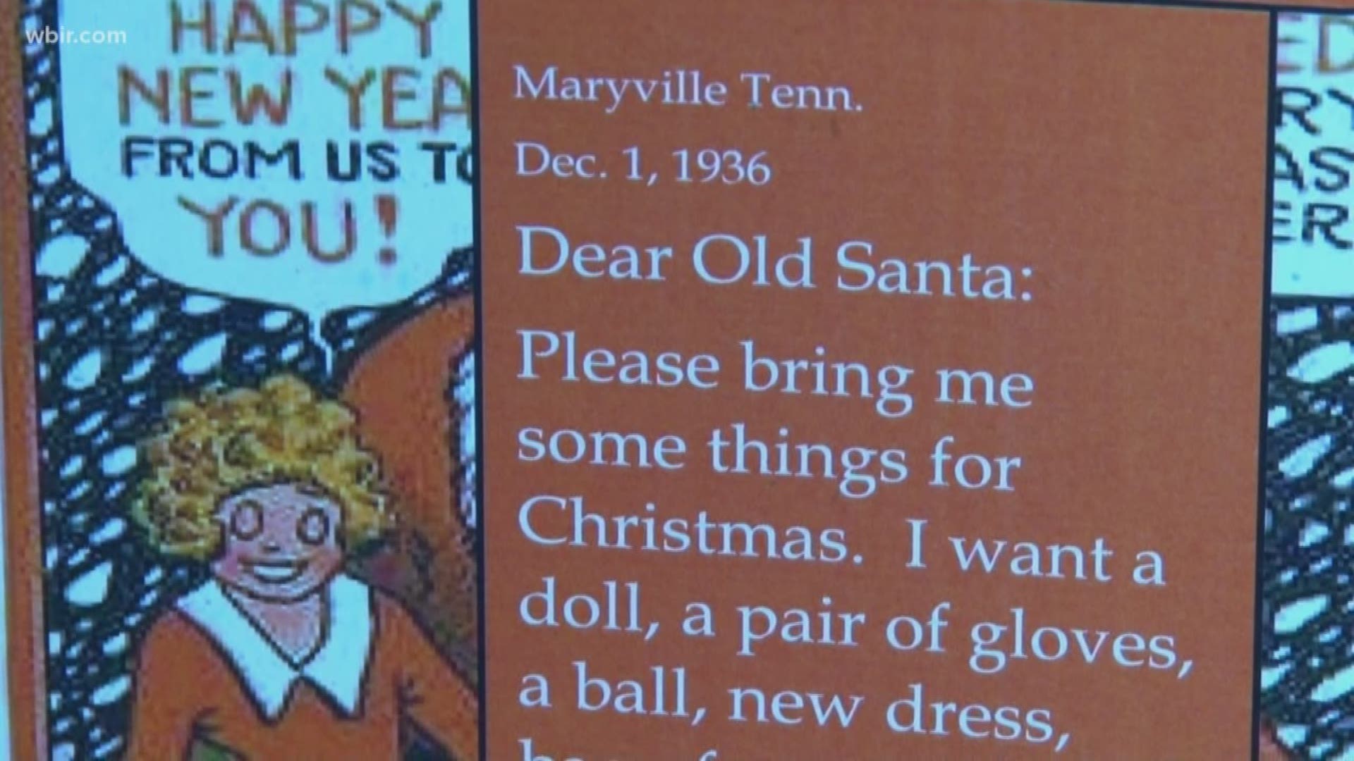The Blount County Public Library has an exhibit that highlights letters to Santa Claus that were written in the 1930's. The letters were published in the newspaper and collected by a Maryville College librarian who kept them in a scrapbook. No one knows why she did it but the BCPL is thrilled she did. Dec. 17, 2018-4pm