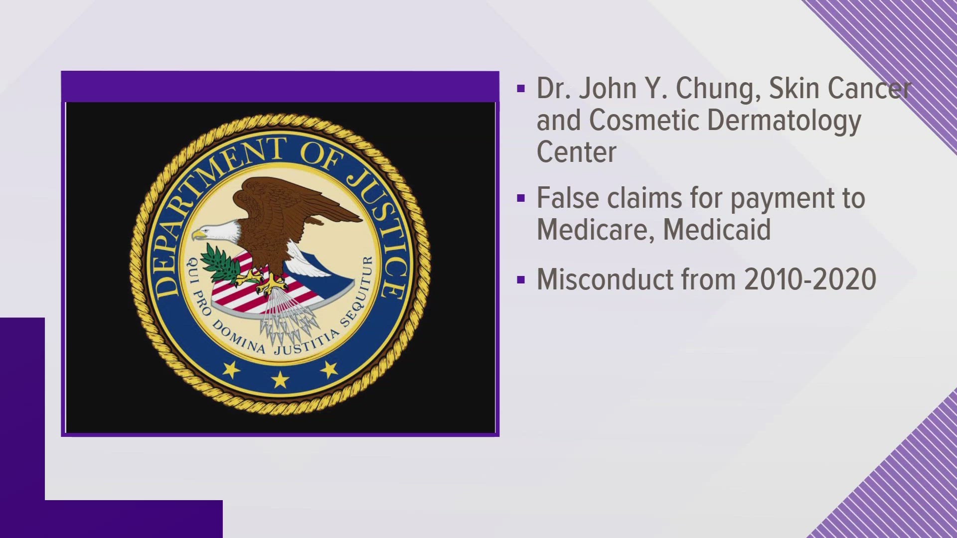 The claims settled by the agreement are allegations and there has been no determination of liability, according to the Department of Justice.