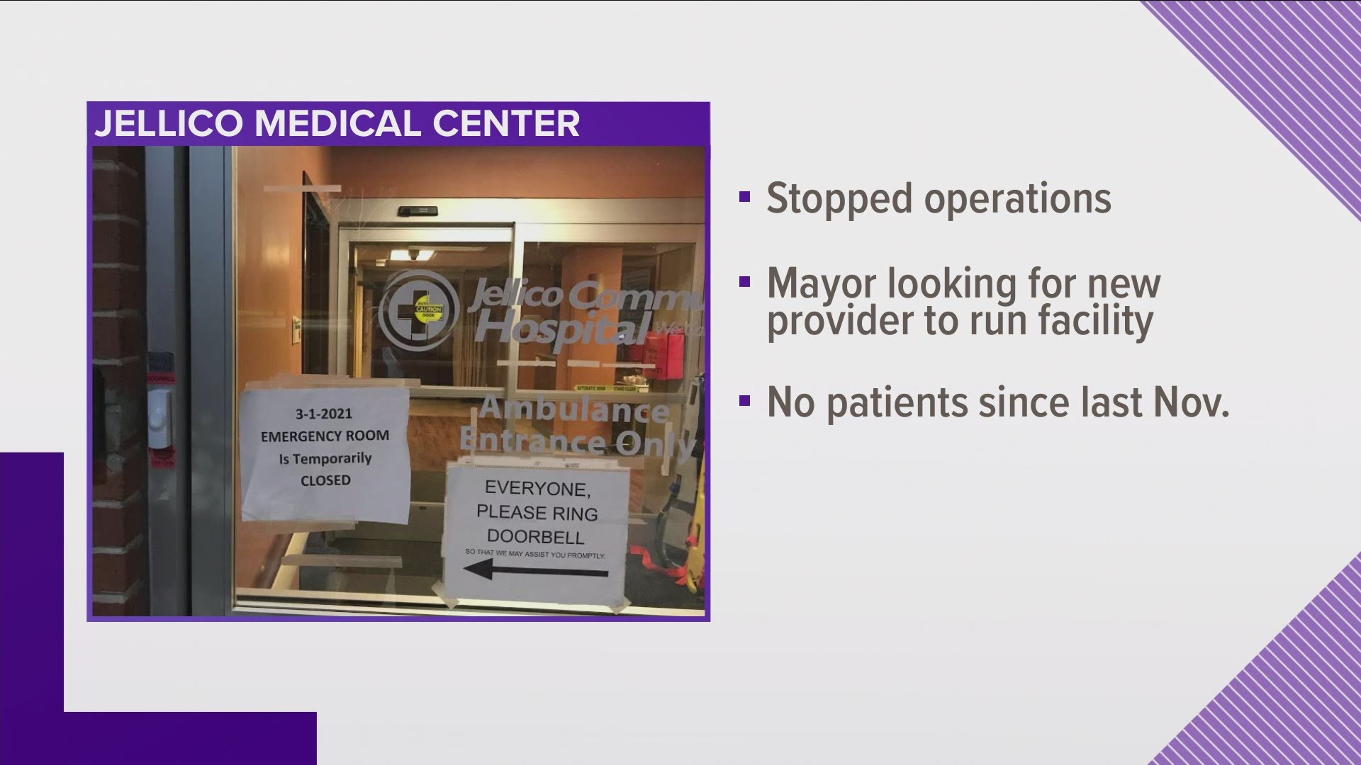 The only hospital in Jellico is now closed. The CEO of Rennova Health said his company stopped operations after the city council ordered it to leave last week.