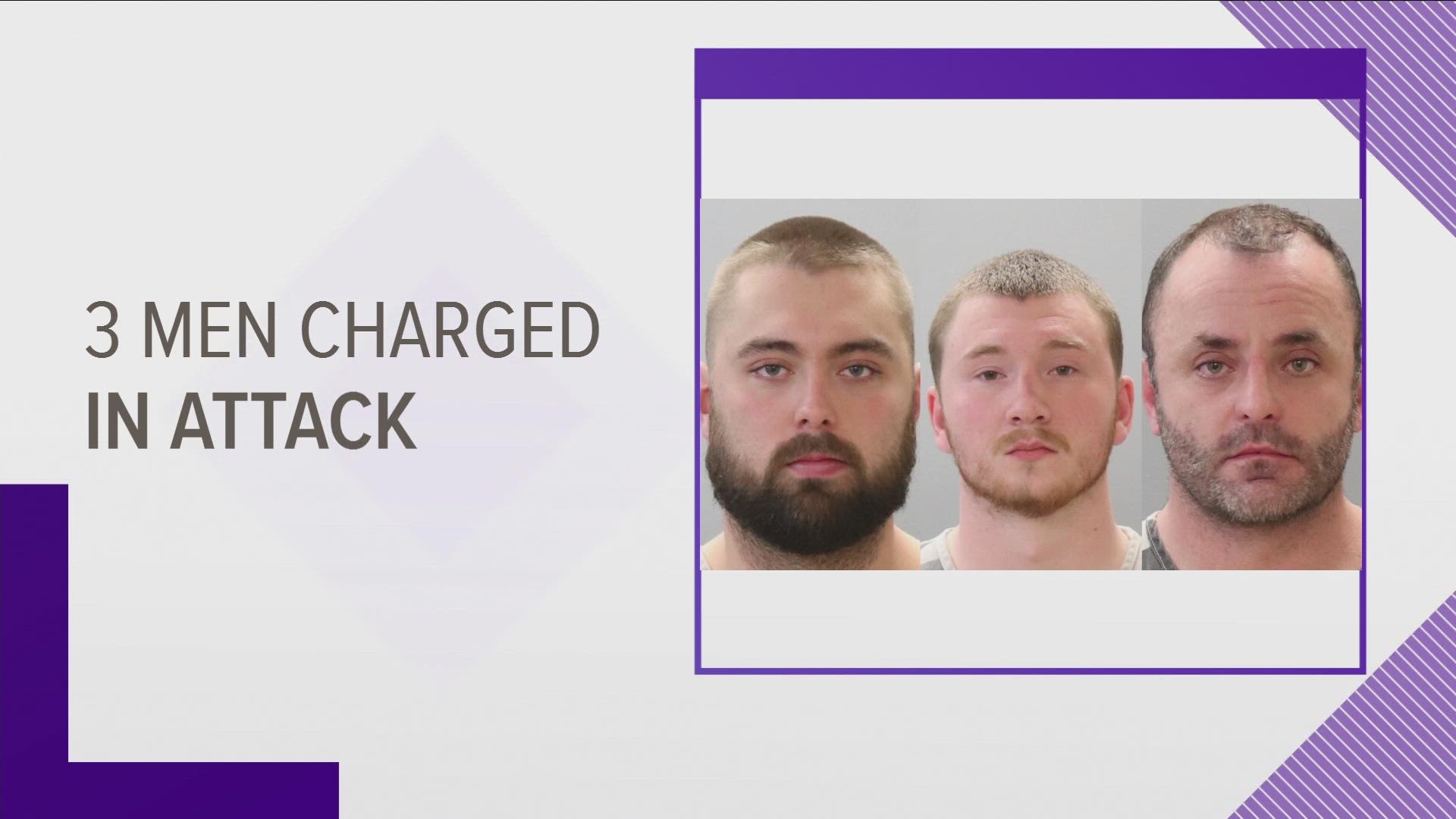 Steven Tanner, Dylan Kiser and Kenneth Holmes have each been charged with two counts of assault with bodily injury, according to the Knoxville Police Department.