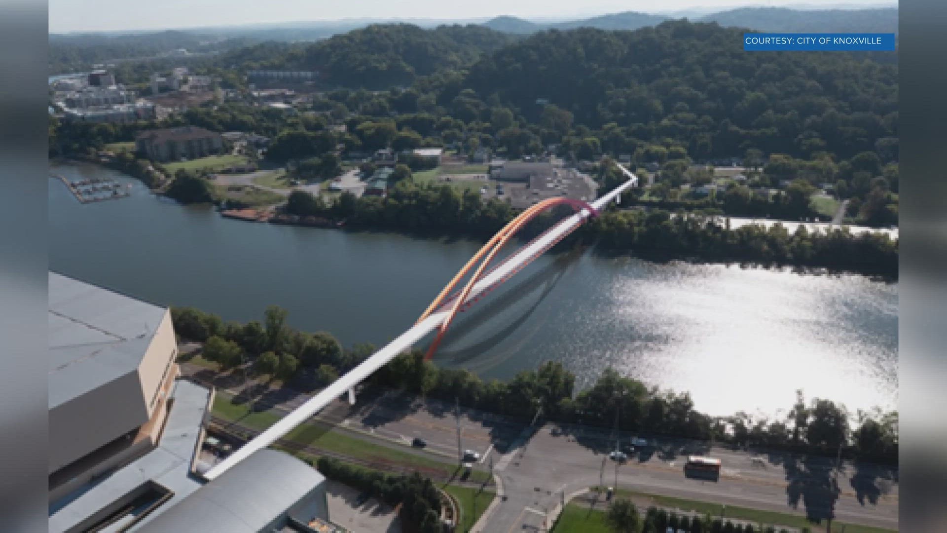 The bridge will be built over the Tennessee River connecting the South Knoxville Waterfront with the University of Tennessee campus and downtown.