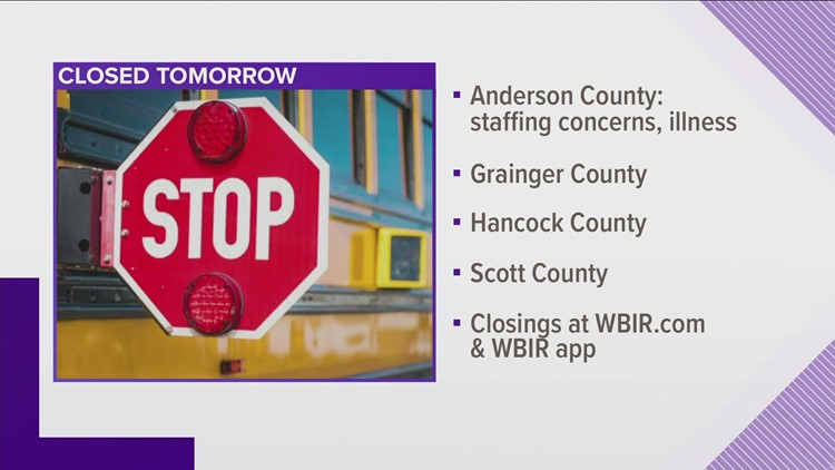 Several schools out again Wednesday for illness or icy road concerns