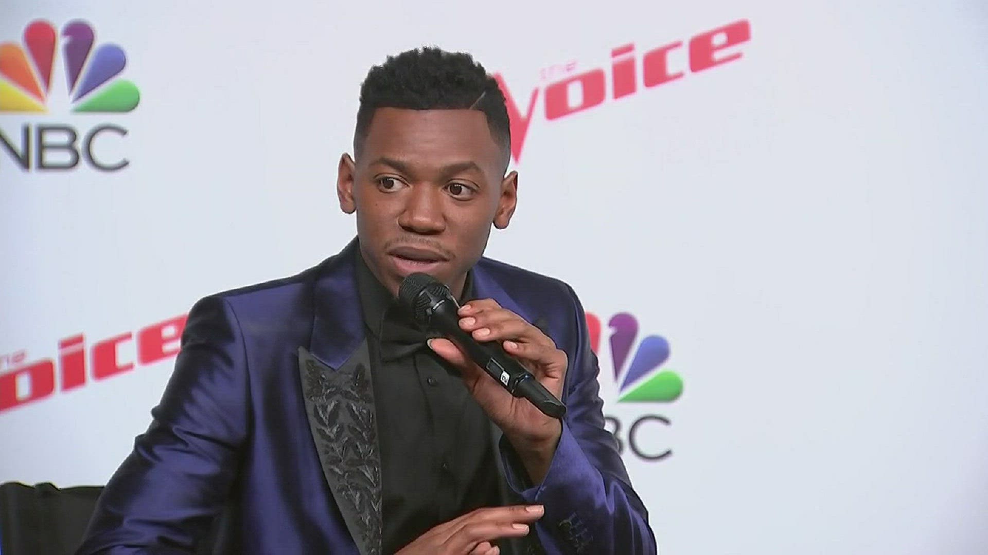 Listen to a snippet of a press gathering featuring Chris Blue and Alicia Keys after "The Voice". May 23, 2017