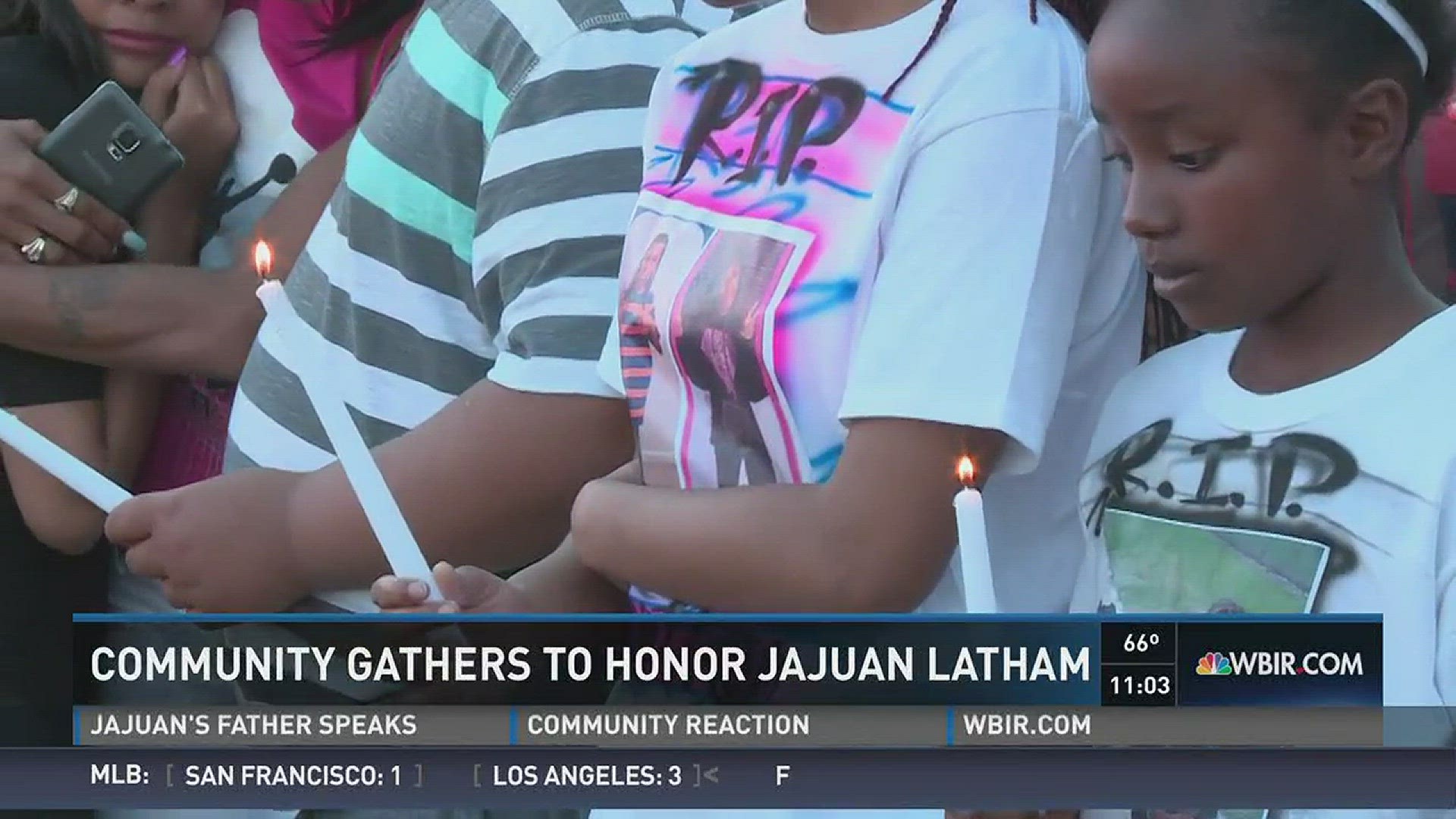 On Sunday night, an emotional gathering to honor the life of 12 year old Jajuan Latham. The community came together at Danny Mayfield park, where police say Latham was shot and killed Saturday night in a gang-related shooting.