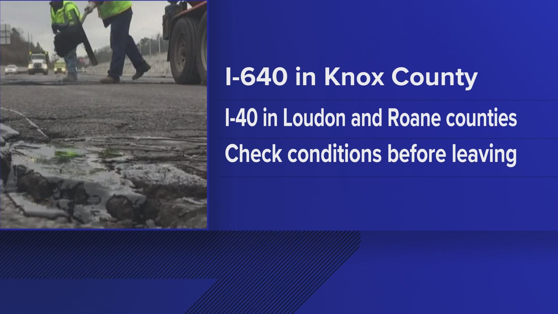 Crews will be working in several different East Tennessee counties to patch potholes as the roads thaw from a winter storm.
