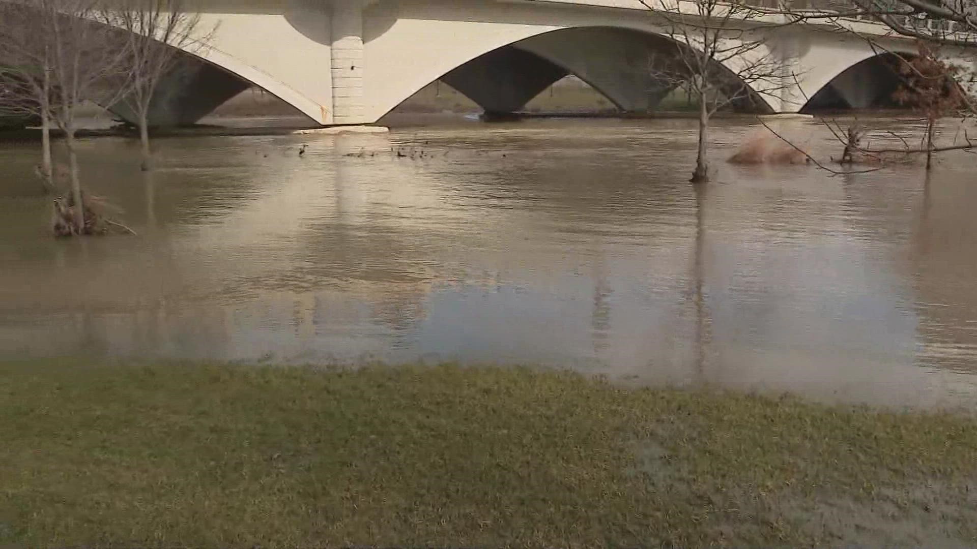 Flooding in certain areas has made some bike paths and trails near the river impassable.