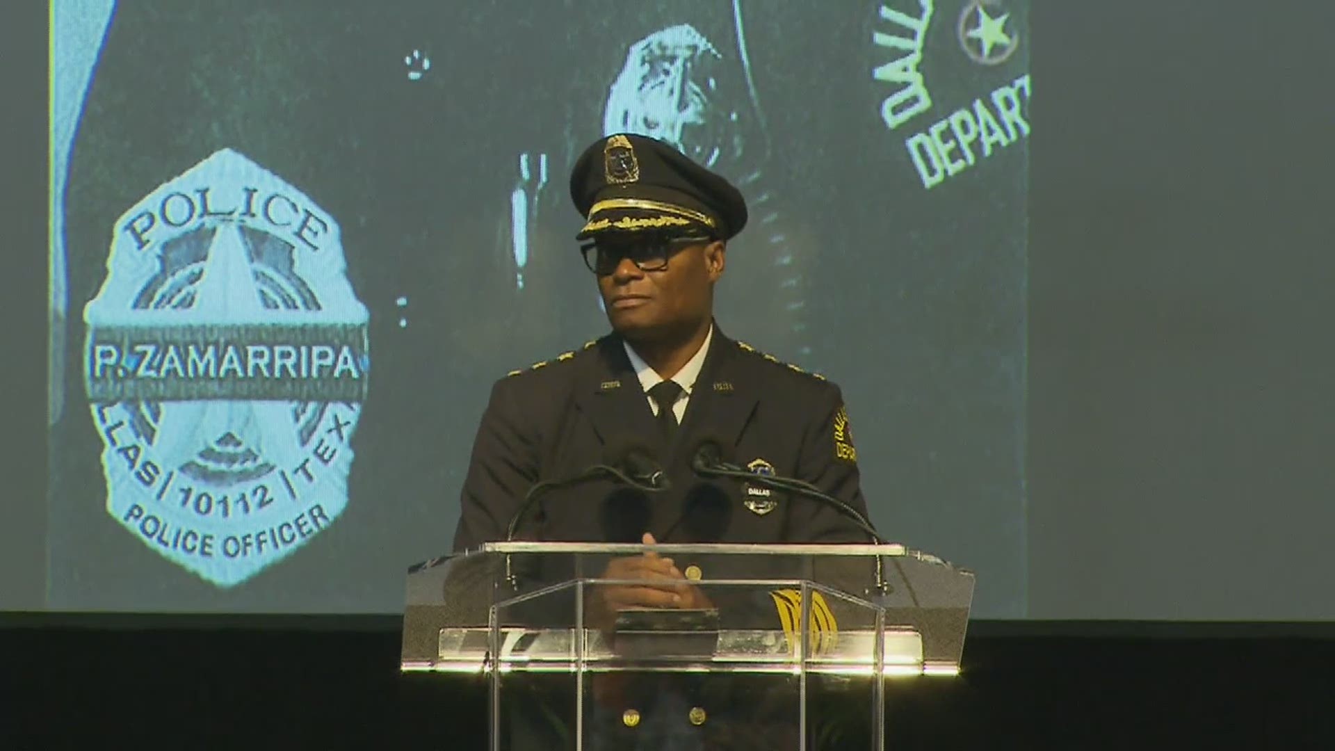 Chief Brown spoke on sacrifice at a funeral for slain Dallas PD officer Patrick Zamarripa