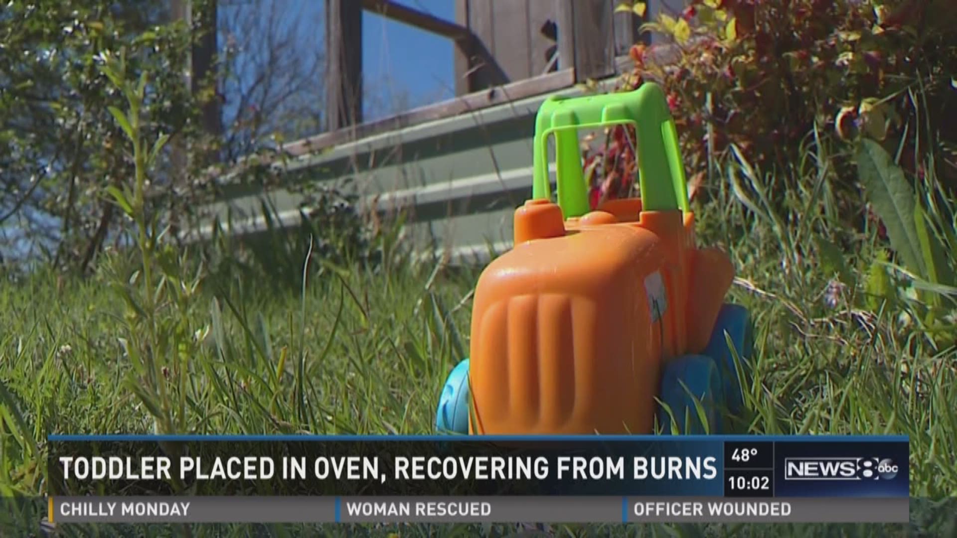 Toddler placed in oven, recovering from burns