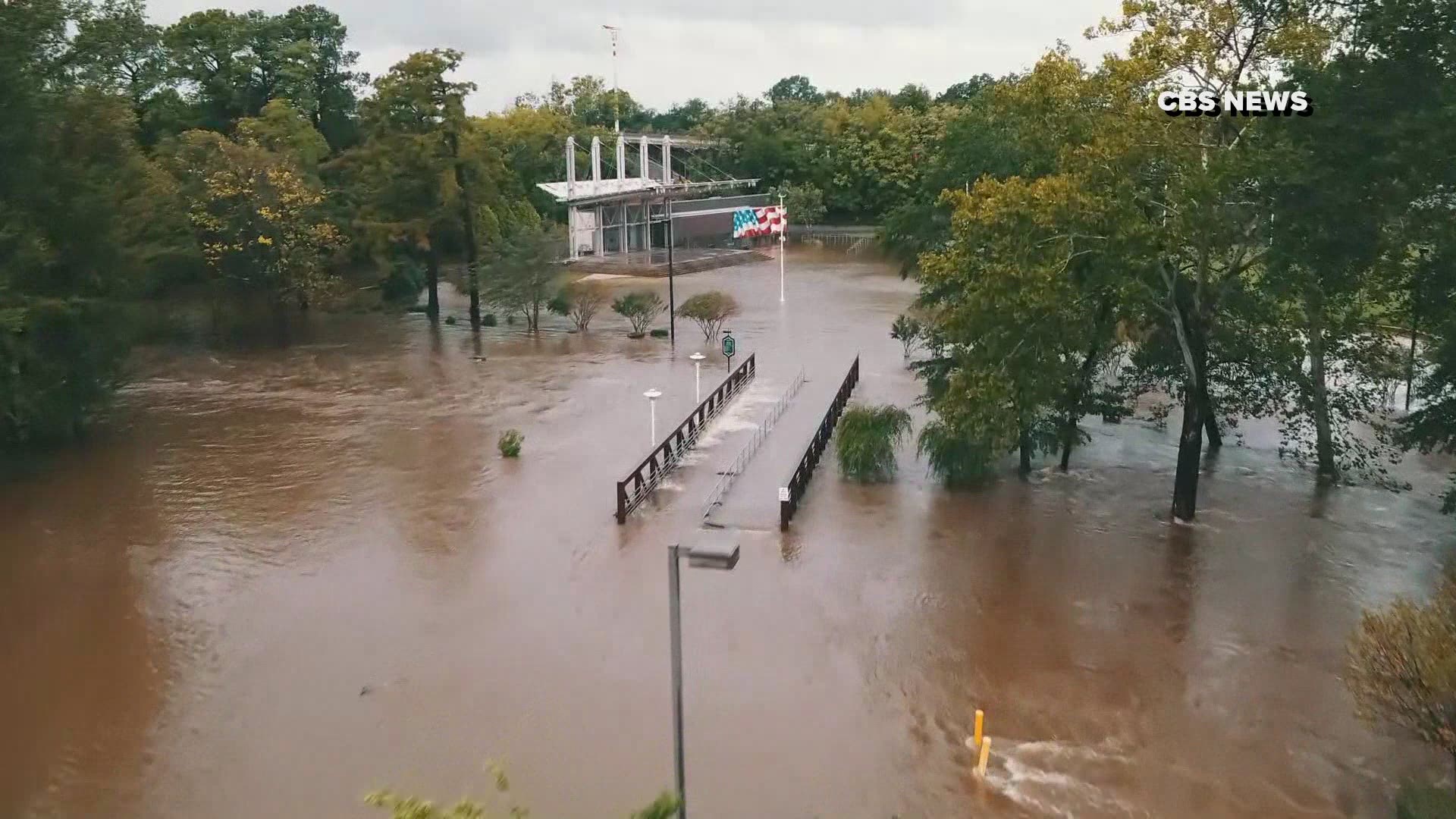 Drone Flies Over Flooding In Fayetteville, NC After Florence