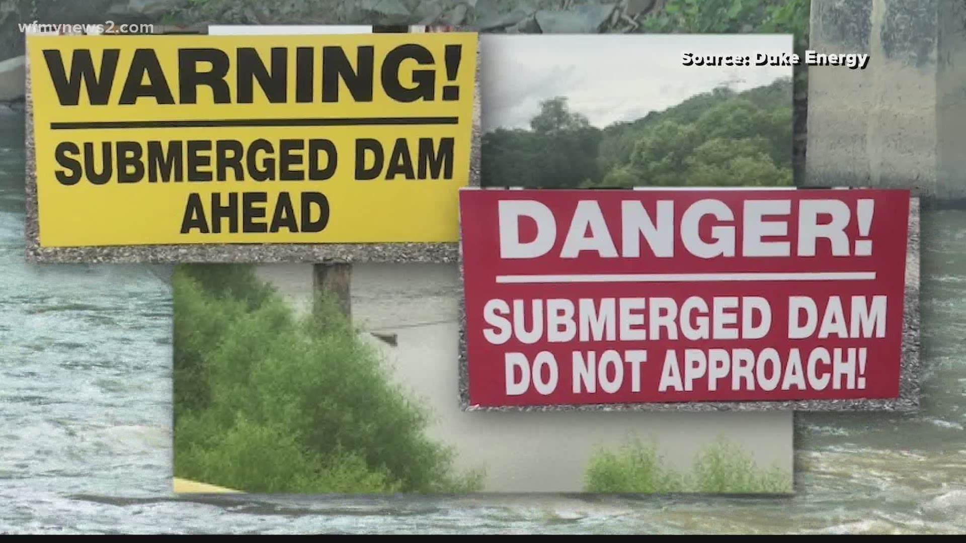 The company put up more large signs to make sure people do not get near the dam while tubing on the Dan River.