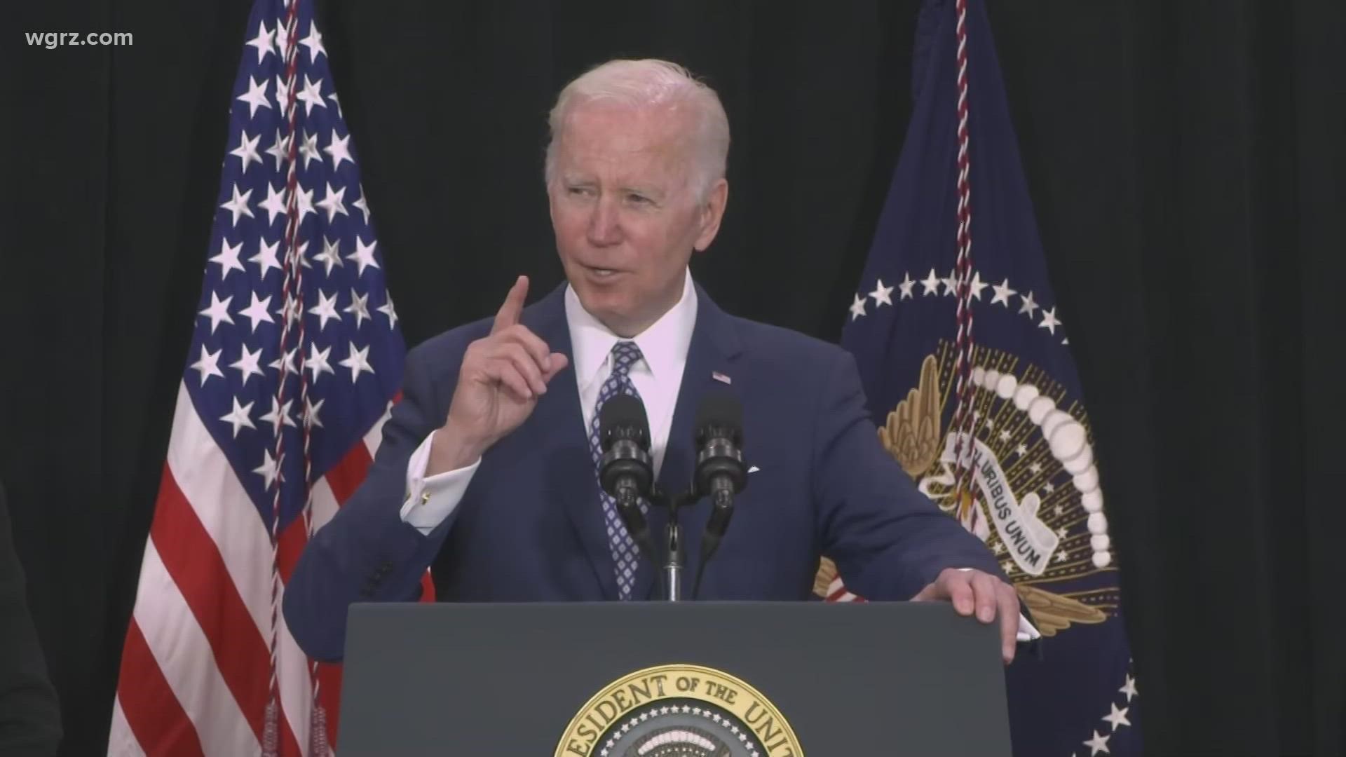 President Joe Biden spoke Tuesday at the Delavan Grider Community Center, three days after a mass shooting at the Tops Market on Jefferson Avenue.