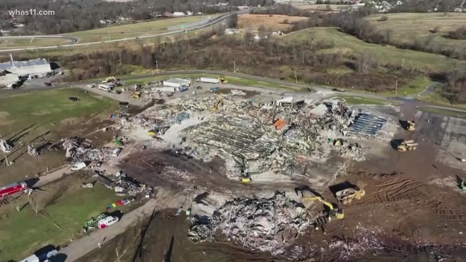 The tornado caused widespread damage in Kentucky.