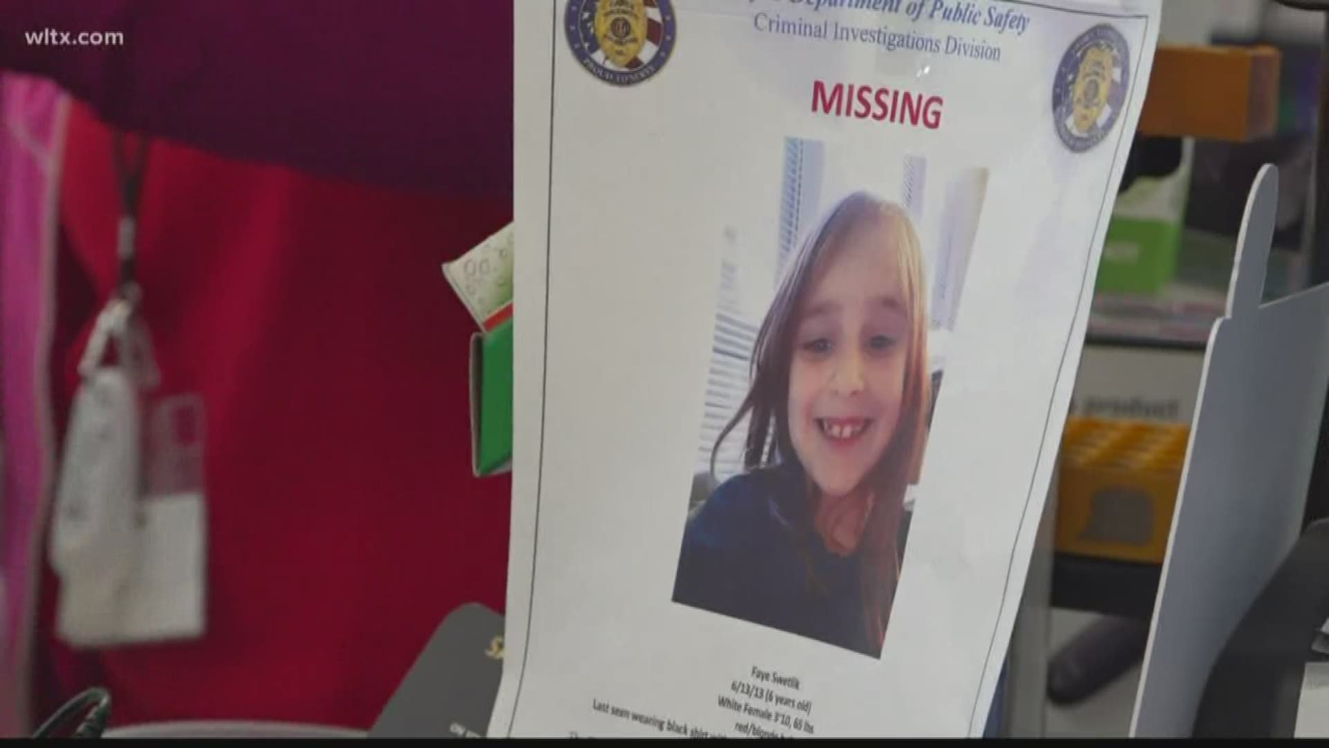 6-year-old Faye Swetlik was last seen around 3:45 p.m. Monday at her Churchill Heights home in Cayce. Call 803-205-4444 with tips and information.