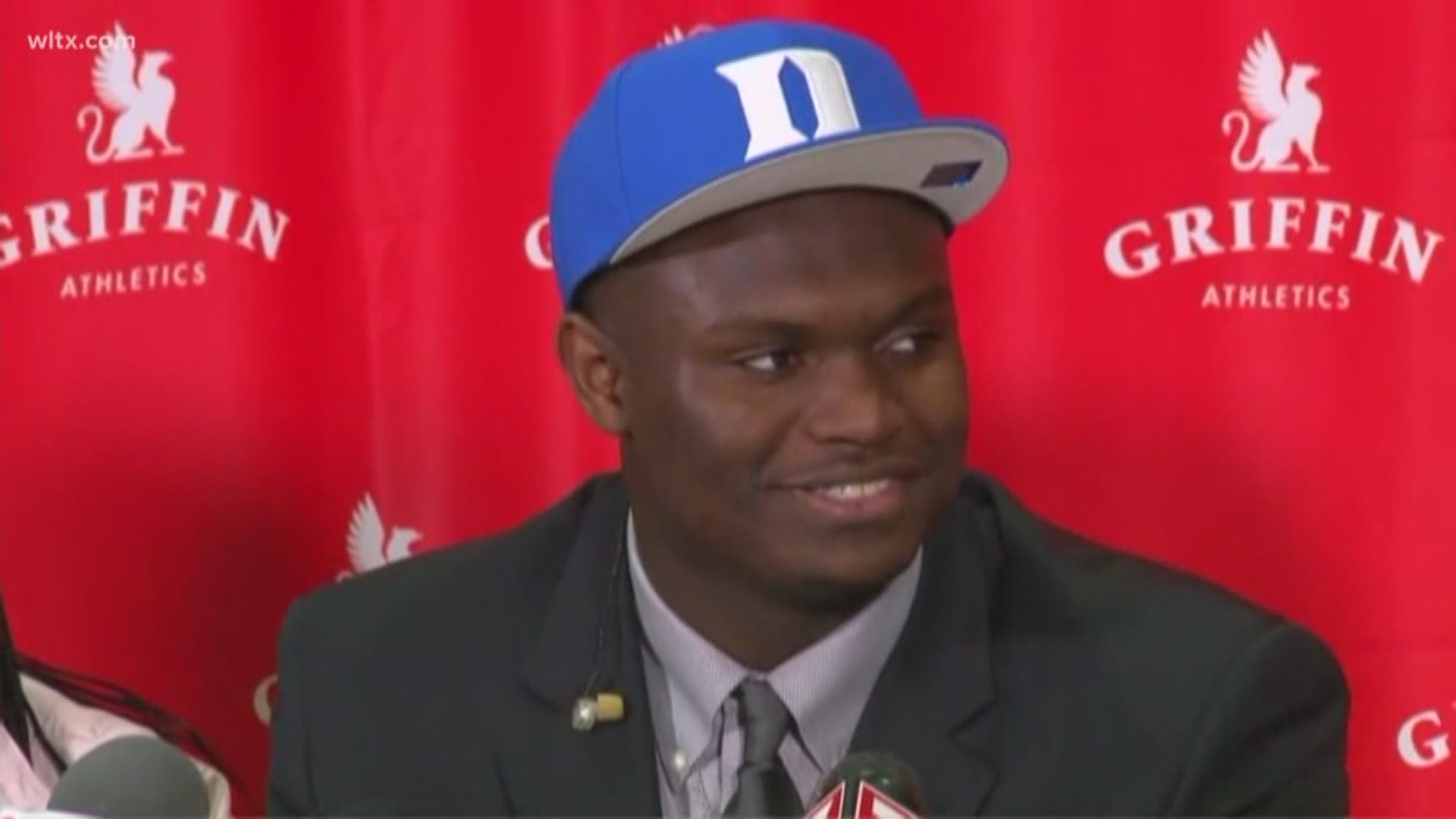 Watch all of Zion Williamson's announcement that he's going to play for the Duke Blue Devils.