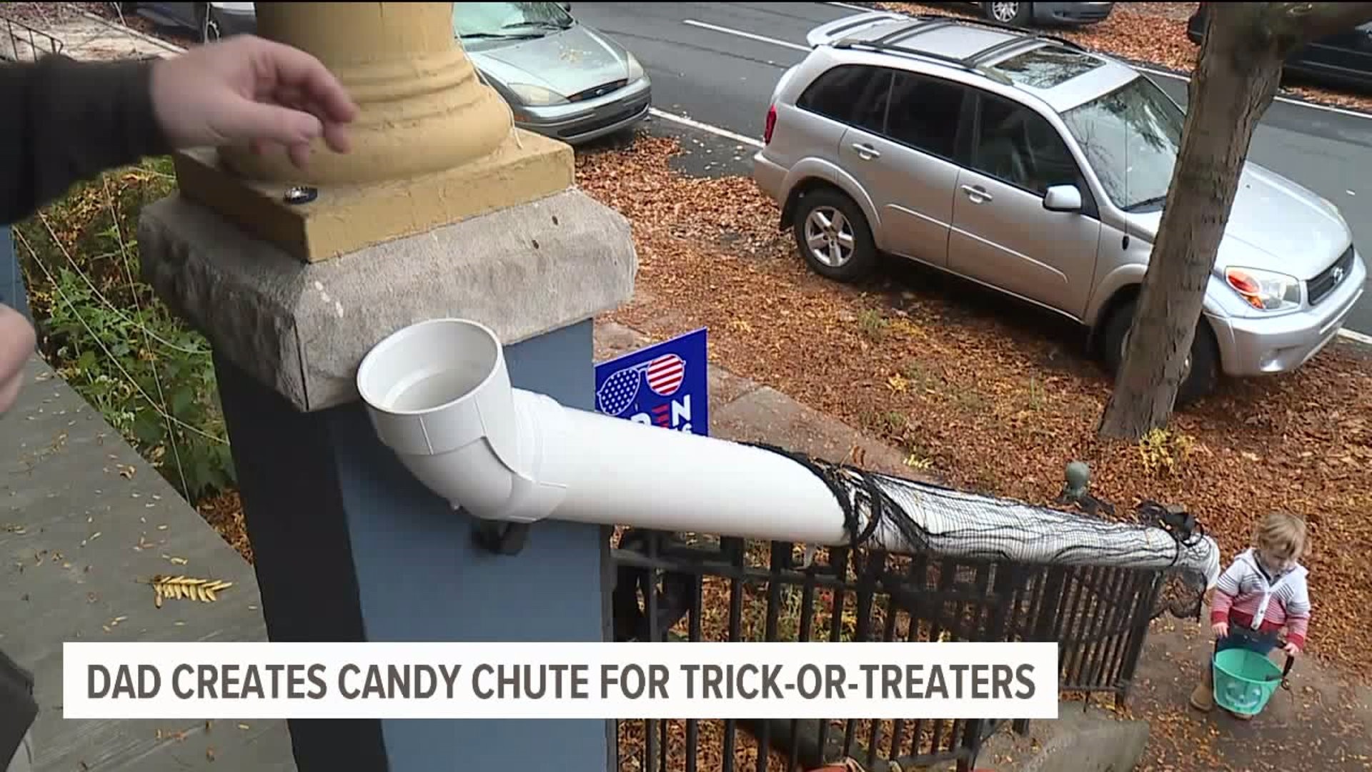 Lancaster dad creates "candy chute" to safely give out treats this Lancaster dad creates "candy chute" to safely give out treats this