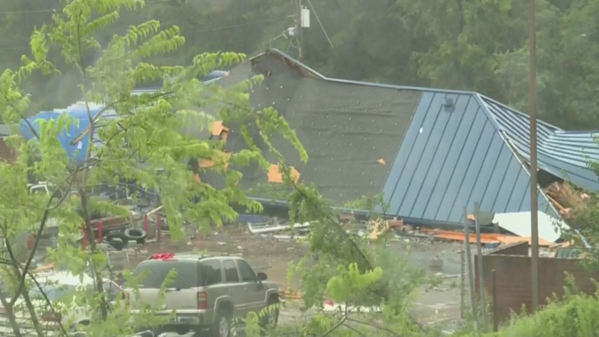 A tornado ripped through part of Fairfield, AL, injuring 4 people and destroying buildings.